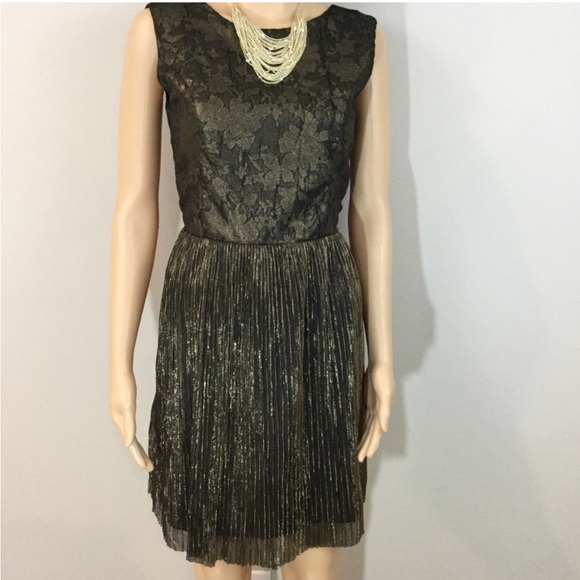 MM Couture Gold Shimmer Cocktail Dress
